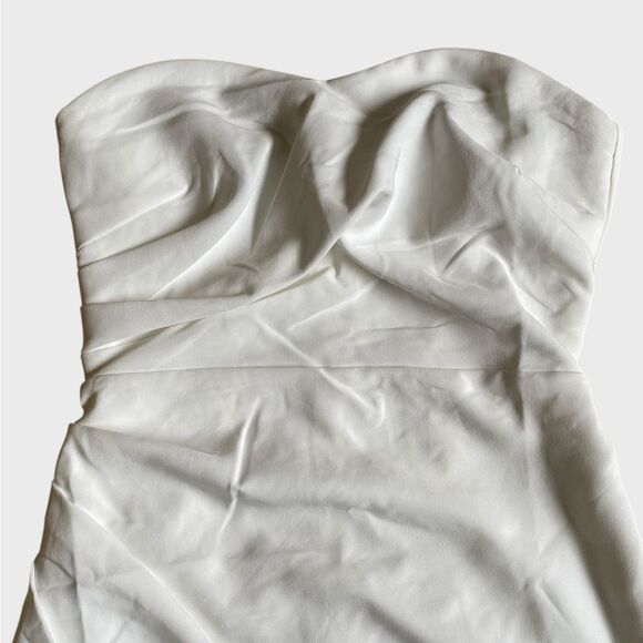 NWOT Lulus Festive Occasion White Ruched Strapless Bodycon Mini Dress Size S - Picture 6 of 16
